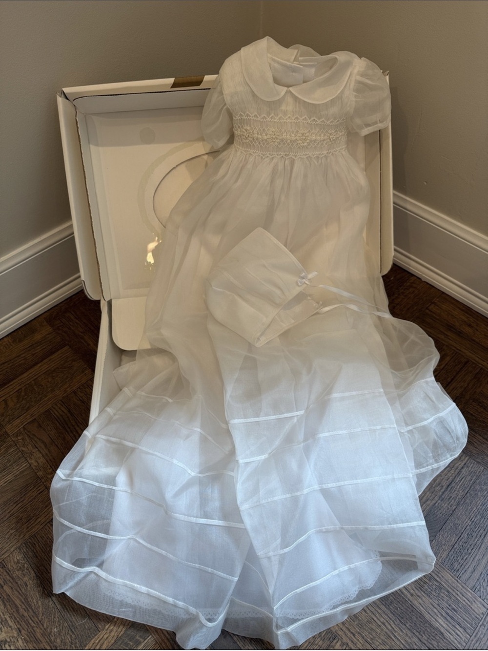 Vintage Christening Gown with Bonnet Set